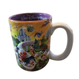 Walt Disney World Grandma Coffee Mug Purple Ceramic Mickey Minnie Monorail Retro